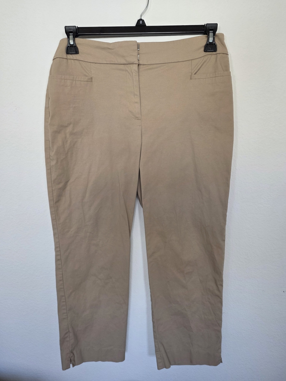 Ann Taylor Factory Classic Stretch Cropped/Ankle Pants in Khaki Beige Size 10